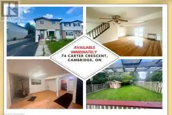 74 CARTER Crescent, Cambridge, Ontario N1R7L4, 3 Bedrooms Bedrooms, ,2 BathroomsBathrooms,All Houses,For Rent,CARTER,40647073