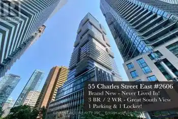 55 Charles Street Unit# 2606, Toronto (Church-Yonge Corridor), Ontario M4Y0J1, 3 Bedrooms Bedrooms, ,2 BathroomsBathrooms,Condo,For Rent,Charles,C11164670